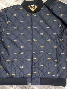 The North Face Jester Jacket Reversible  Bomber Blue Diamond Quilted Men's XL